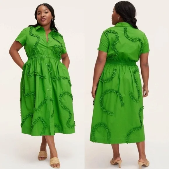 Kate Spade x Target Green Ruffled Midi Dress